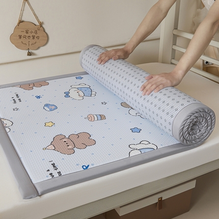 91家纺网 家纺一手货源 找家纺 （总）川悦生活 2025新款数码印花冰豆豆凉席床垫-学生床