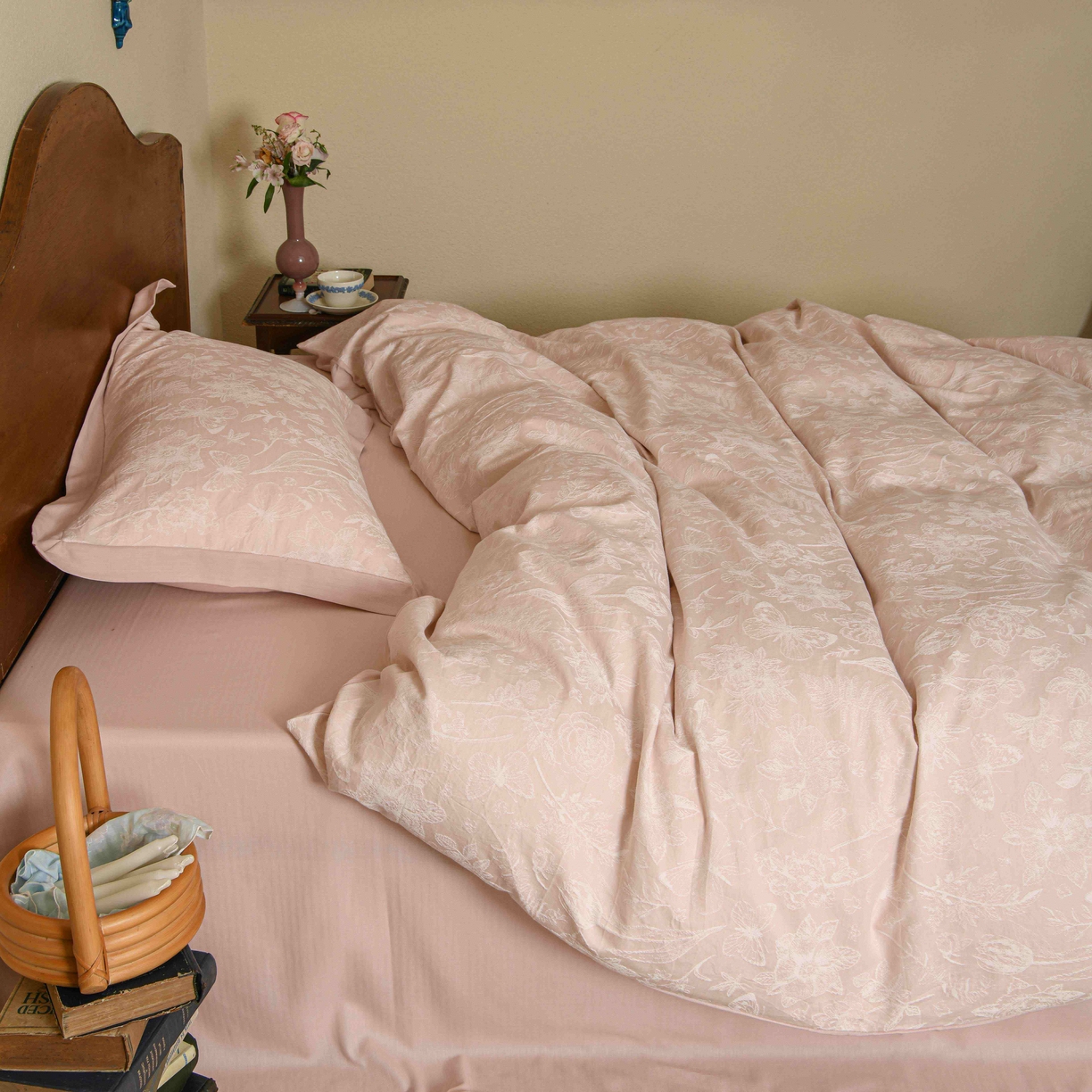 91家纺网 家纺一手货源 找家纺 云上 2025全棉提花床品系列·蝶舞花间 蝴蝶-粉