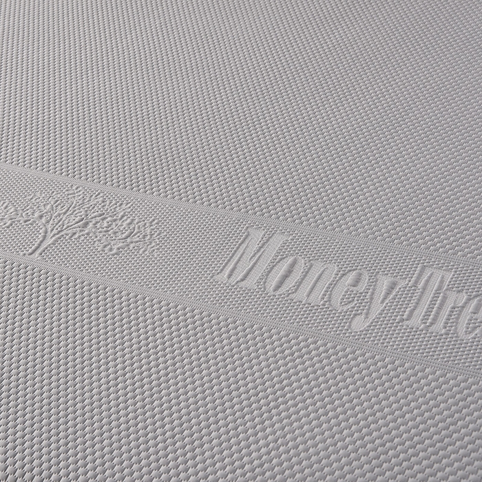 91家纺网 家纺一手货源 找家纺 诺梵家纺 2025新款 pe 乙纶立体提花凉豆豆席凉席床裙款【控价1.5米119 ；1.8米129；2.0米139】 金钱树-灰