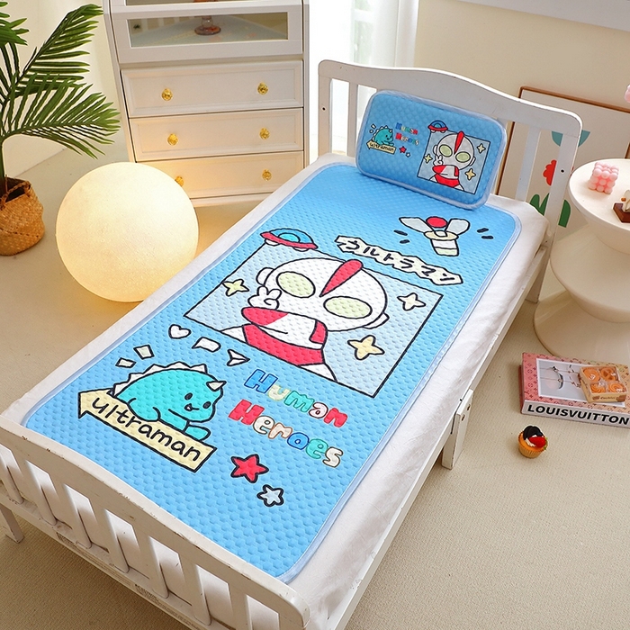 91家纺网 家纺一手货源 找家纺 八零年代  2025新款3D凉豆豆大版卡通儿童凉席夏被三件套冰豆豆凉席 凉豆豆凹凸曼