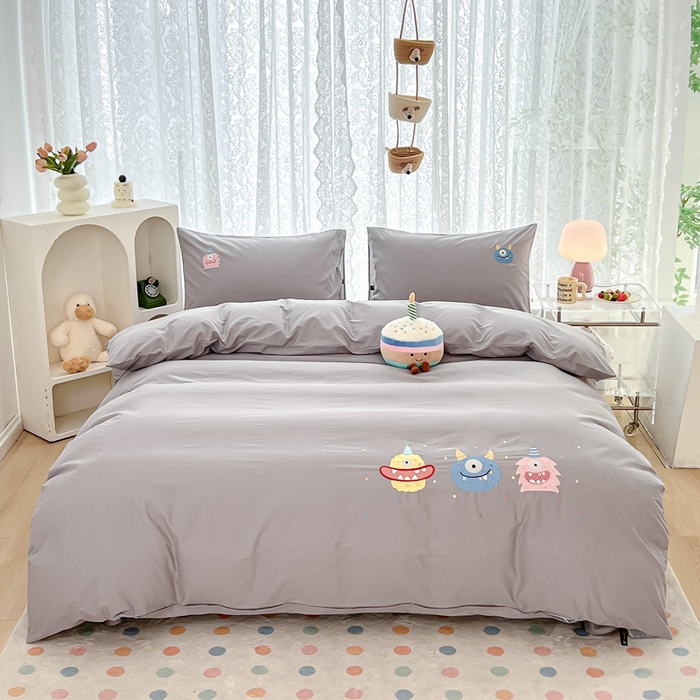 91家纺网 家纺一手货源 找家纺 （总）曼町家居 2025春夏新款40支全棉纯棉水洗棉刺绣四件套