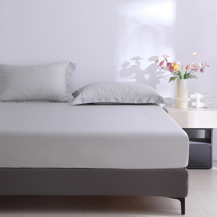 91家纺网 家纺一手货源 找家纺 寝柔2025春夏新款50S纯色天丝床笠单件席梦思床垫棕垫保护套凉感（有质检报告） 星空灰