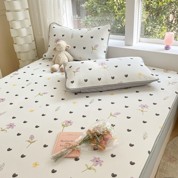 91家纺网 家纺一手货源 找家纺 星座家纺 2025新款复合提花凉感丝凉席三件套床笠款 奇妙幻想-床笠款