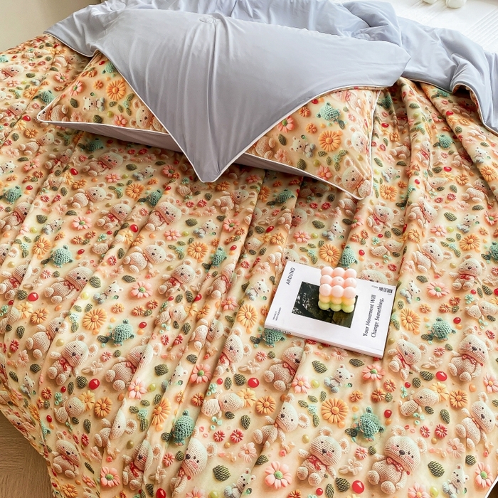 91家纺网 家纺一手货源 找家纺 （总）益多眠 2025新款5D印花凉感丝浮雕立体夏被