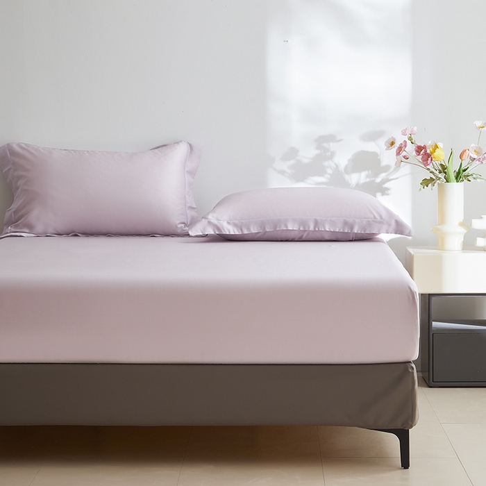 91家纺网 家纺一手货源 找家纺 寝柔2025春夏新款50S纯色天丝床笠单件席梦思床垫棕垫保护套凉感（有质检报告） 暮光紫