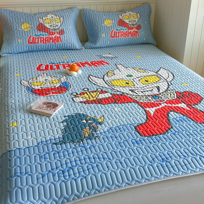 91家纺网 家纺一手货源 找家纺 金爱家 2025新款奥特曼乳胶凉席席子 乳胶-王牌特工