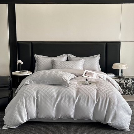  慕晨 2025新款莱赛尔提花四件套高级简奢款天丝4件套直播热款 贝立雅