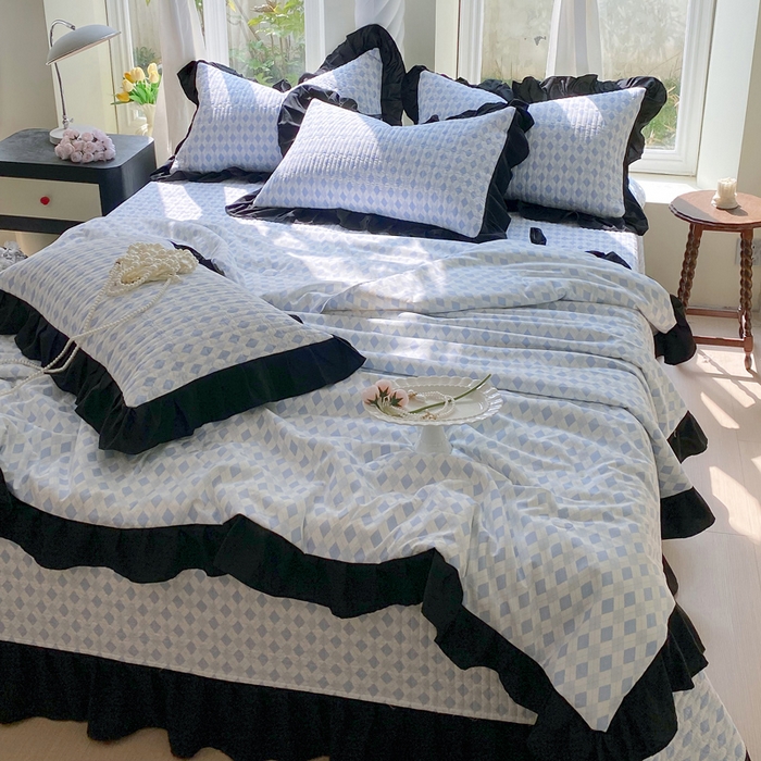 91家纺网 家纺一手货源 找家纺 （总）老k 2025新款水洗棉花边夏被夏凉被空调被