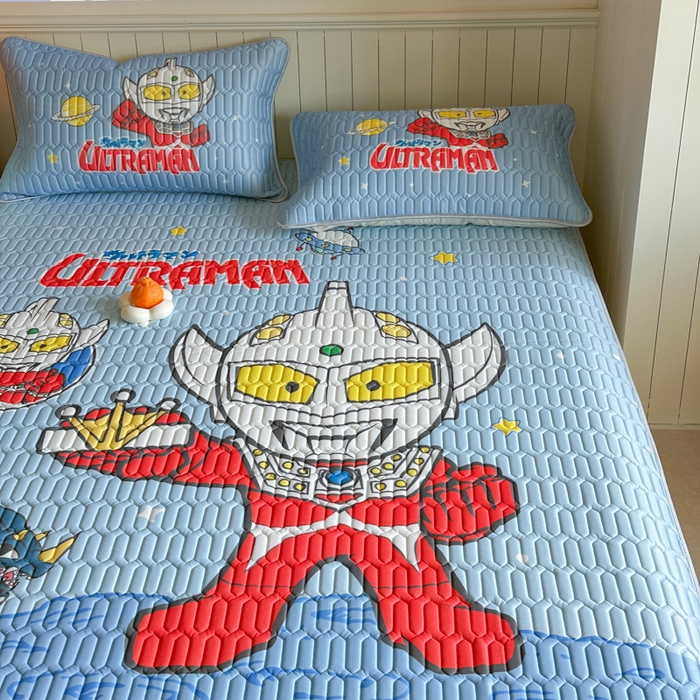 91家纺网 家纺一手货源 找家纺 金爱家 2025新款奥特曼乳胶凉席席子 乳胶-王牌特工