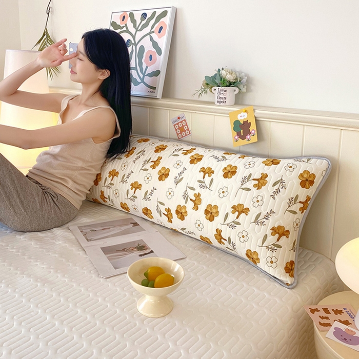 91家纺网 家纺一手货源 找家纺 雨彤家纺 2025年新款A类乳胶凉感丝双人长枕套 花开盛世