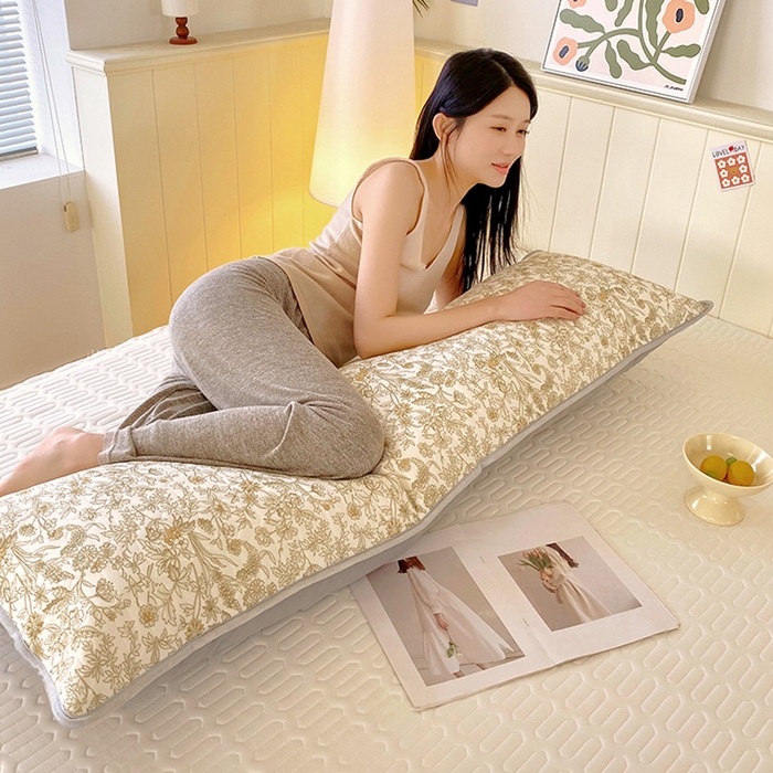 91家纺网 家纺一手货源 找家纺 雨彤家纺 2025年新款A类乳胶凉感丝双人长枕套 繁花似锦