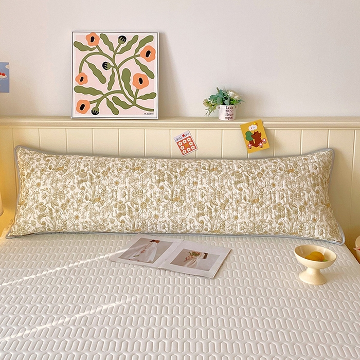 91家纺网 家纺一手货源 找家纺 雨彤家纺 2025年新款A类乳胶凉感丝双人长枕套 繁花似锦