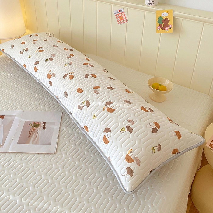 91家纺网 家纺一手货源 找家纺 雨彤家纺 2025年新款A类乳胶凉感丝双人长枕套 自然之韵