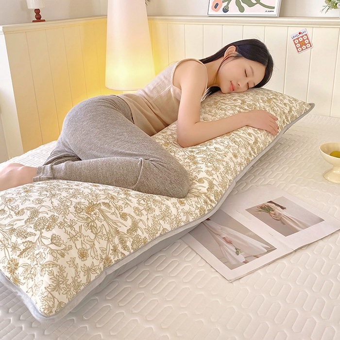 91家纺网 家纺一手货源 找家纺 雨彤家纺 2025年新款A类乳胶凉感丝双人长枕套 繁花似锦