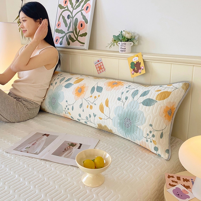 91家纺网 家纺一手货源 找家纺 雨彤家纺 2025年新款A类乳胶凉感丝双人长枕套 幻彩花镜