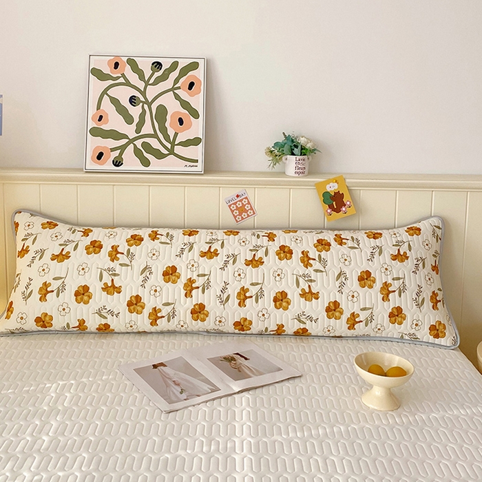 91家纺网 家纺一手货源 找家纺 雨彤家纺 2025年新款A类乳胶凉感丝双人长枕套 花开盛世