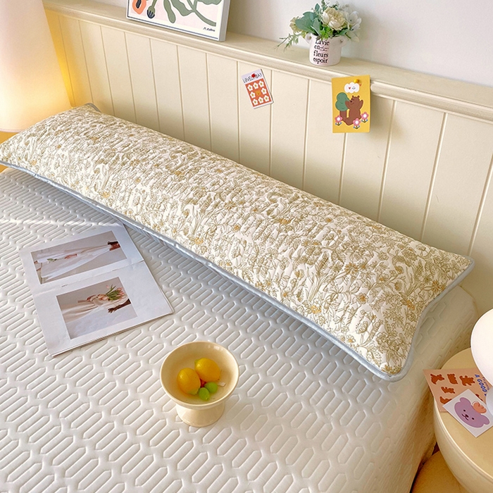 91家纺网 家纺一手货源 找家纺 雨彤家纺 2025年新款A类乳胶凉感丝双人长枕套 繁花似锦