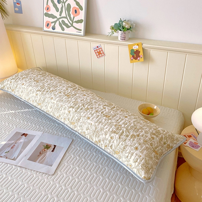 91家纺网 家纺一手货源 找家纺 雨彤家纺 2025年新款A类乳胶凉感丝双人长枕套 繁花似锦