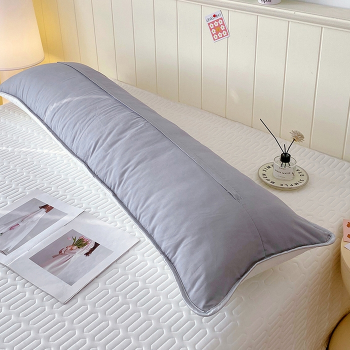 91家纺网 家纺一手货源 找家纺 雨彤家纺 2025年新款A类乳胶凉感丝双人长枕套 珍珠白