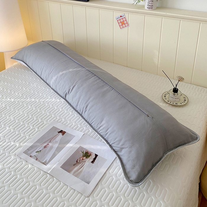 91家纺网 家纺一手货源 找家纺 雨彤家纺 2025年新款A类乳胶凉感丝双人长枕套 肌理纹-灰