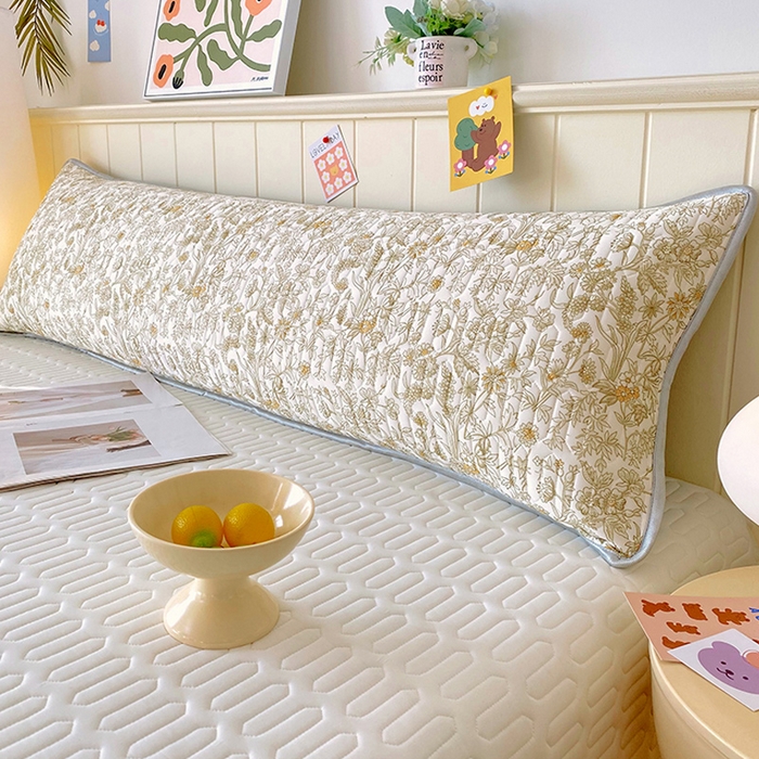 91家纺网 家纺一手货源 找家纺 雨彤家纺 2025年新款A类乳胶凉感丝双人长枕套 繁花似锦