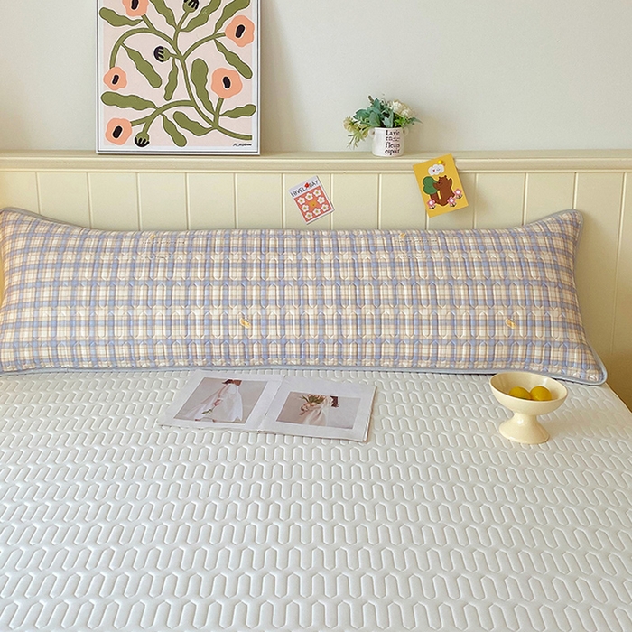 91家纺网 家纺一手货源 找家纺 雨彤家纺 2025年新款A类乳胶凉感丝双人长枕套 轻盈格-紫