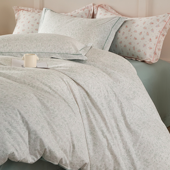 91家纺网 家纺一手货源 找家纺 丽卡家纺 2025新款活性印花全棉四件套 庭花意动