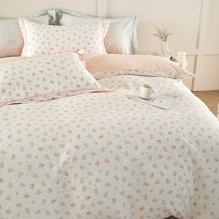 91家纺网 家纺一手货源 找家纺 丽卡家纺 2025新款活性印花全棉四件套 漫步花庭