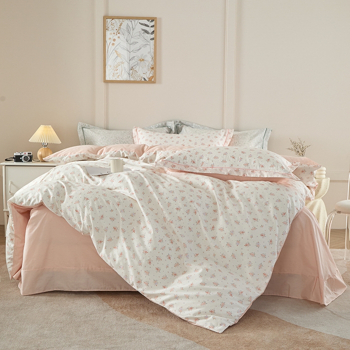 91家纺网 家纺一手货源 找家纺 丽卡家纺 2025新款活性印花全棉四件套 漫步花庭