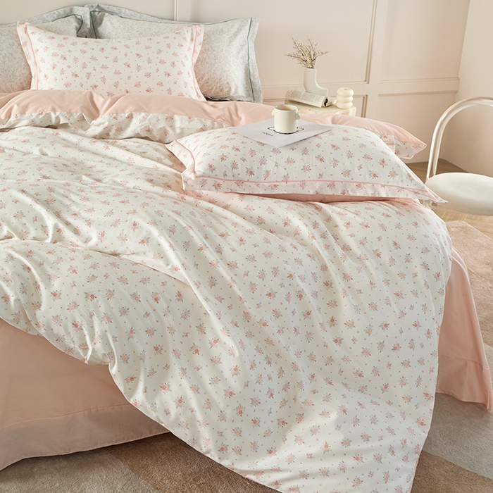 91家纺网 家纺一手货源 找家纺 丽卡家纺 2025新款活性印花全棉四件套 漫步花庭