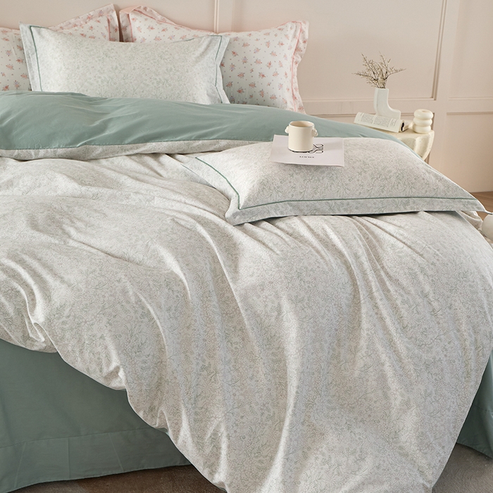 91家纺网 家纺一手货源 找家纺 丽卡家纺 2025新款活性印花全棉四件套 庭花意动