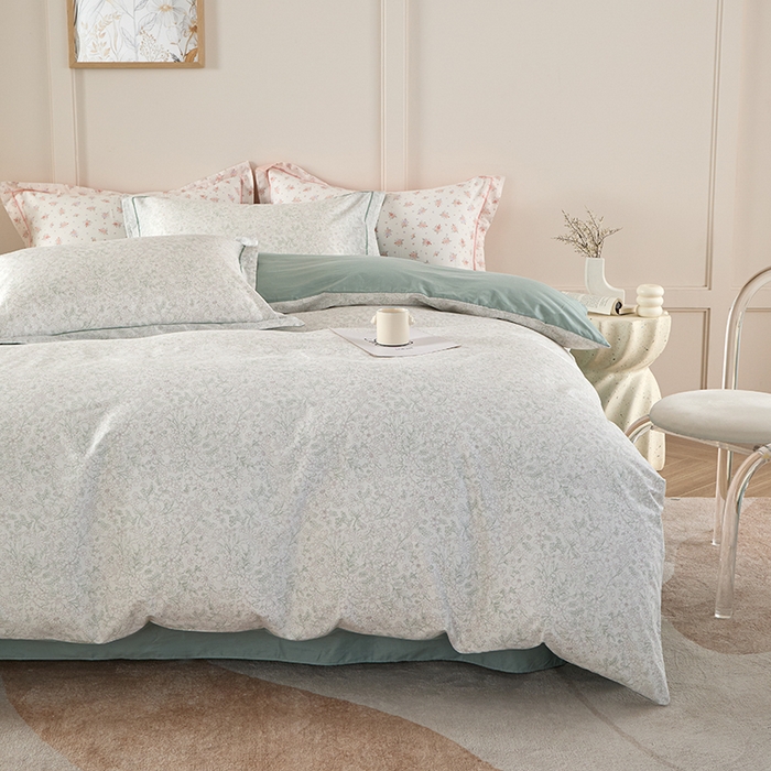 91家纺网 家纺一手货源 找家纺 丽卡家纺 2025新款活性印花全棉四件套 庭花意动