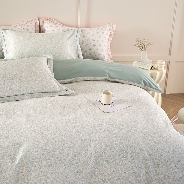 91家纺网 家纺一手货源 找家纺 丽卡家纺 2025新款活性印花全棉四件套 庭花意动