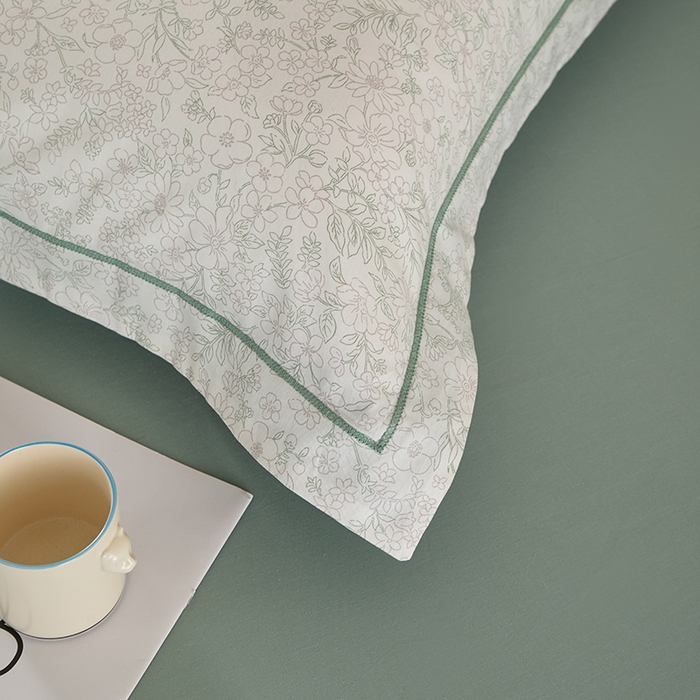 91家纺网 家纺一手货源 找家纺 丽卡家纺 2025新款活性印花全棉四件套 庭花意动