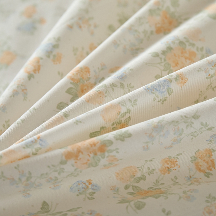 91家纺网 家纺一手货源 找家纺 丽卡家纺 2025新款活性印花全棉四件套 玉兰花开-黄