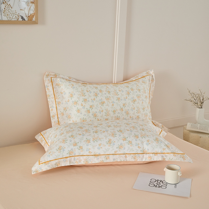 91家纺网 家纺一手货源 找家纺 丽卡家纺 2025新款活性印花全棉四件套 玉兰花开-黄