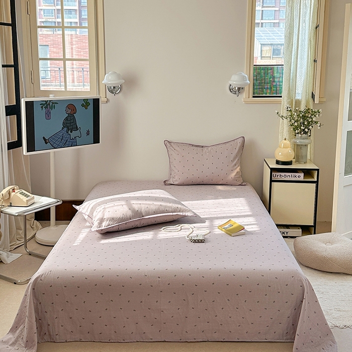 91家纺网 家纺一手货源 找家纺 （总）金丝鸟家纺 2025春夏新款全棉纯棉双层纱床单 单品单件