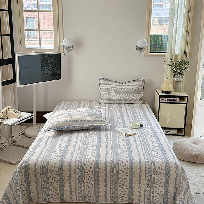 91家纺网 家纺一手货源 找家纺 （总）金丝鸟家纺 2025春夏新款全棉纯棉双层纱床单 单品单件