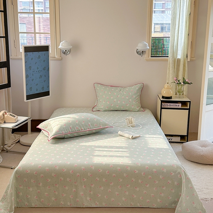 91家纺网 家纺一手货源 找家纺 （总）金丝鸟家纺 2025春夏新款全棉纯棉双层纱床单 单品单件