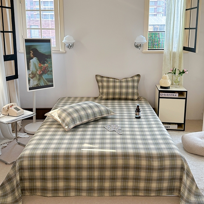 91家纺网 家纺一手货源 找家纺 （总）金丝鸟家纺 2025春夏新款全棉纯棉双层纱床单 单品单件