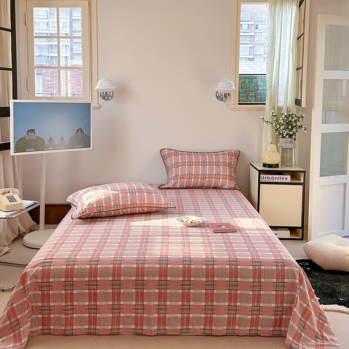 91家纺网 家纺一手货源 找家纺 （总）金丝鸟家纺 2025春夏新款全棉纯棉双层纱床单 单品单件