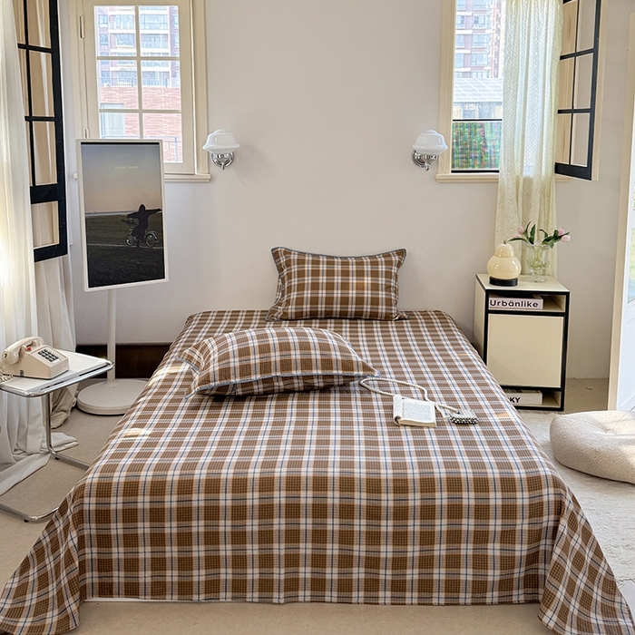 91家纺网 家纺一手货源 找家纺 （总）金丝鸟家纺 2025春夏新款全棉纯棉双层纱床单 单品单件