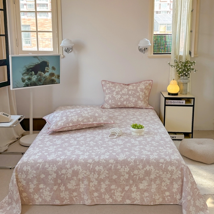 91家纺网 家纺一手货源 找家纺 （总）金丝鸟家纺 2025春夏新款全棉纯棉双层纱床单 单品单件