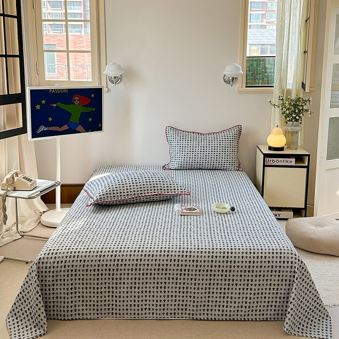 91家纺网 家纺一手货源 找家纺 （总）金丝鸟家纺 2025春夏新款全棉纯棉双层纱床单 单品单件