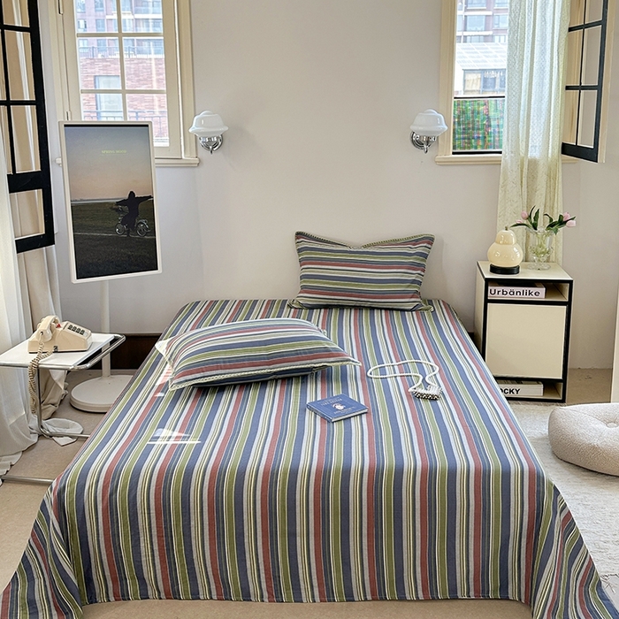 91家纺网 家纺一手货源 找家纺 （总）金丝鸟家纺 2025春夏新款全棉纯棉双层纱床单 单品单件