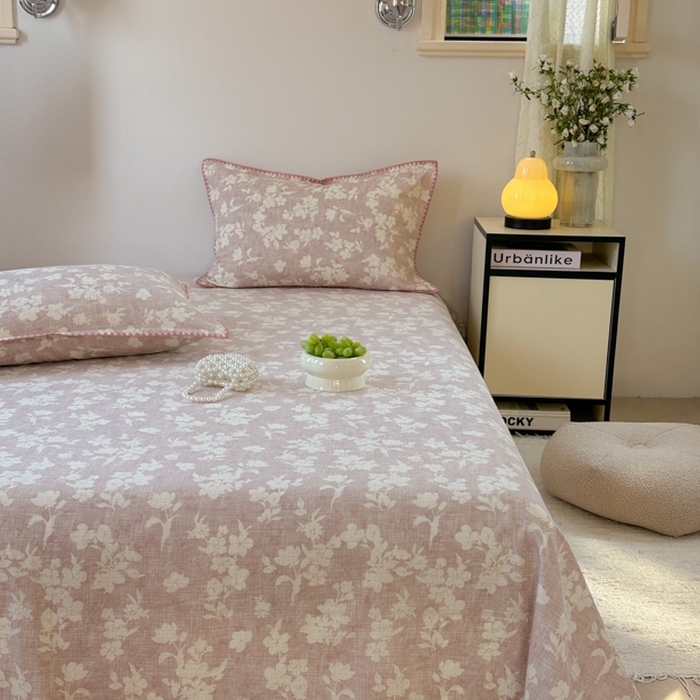 91家纺网 家纺一手货源 找家纺 金丝鸟家纺 2025春夏新款全棉纯棉双层纱床单 单品单件 花影