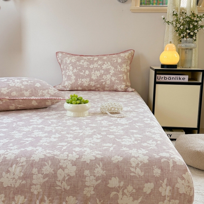 91家纺网 家纺一手货源 找家纺 金丝鸟家纺 2025春夏新款全棉纯棉双层纱床单 单品单件 花影