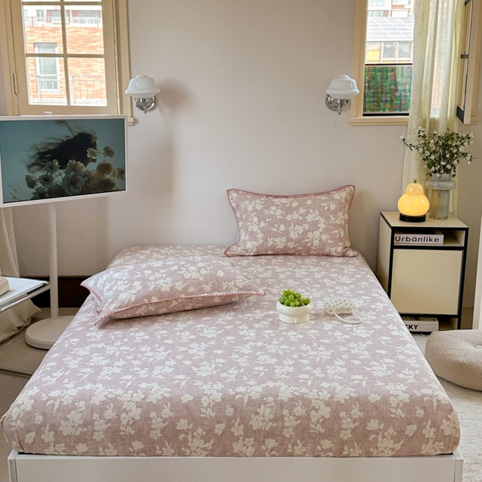 91家纺网 家纺一手货源 找家纺 金丝鸟家纺 2025春夏新款全棉纯棉双层纱床单 单品单件 花影