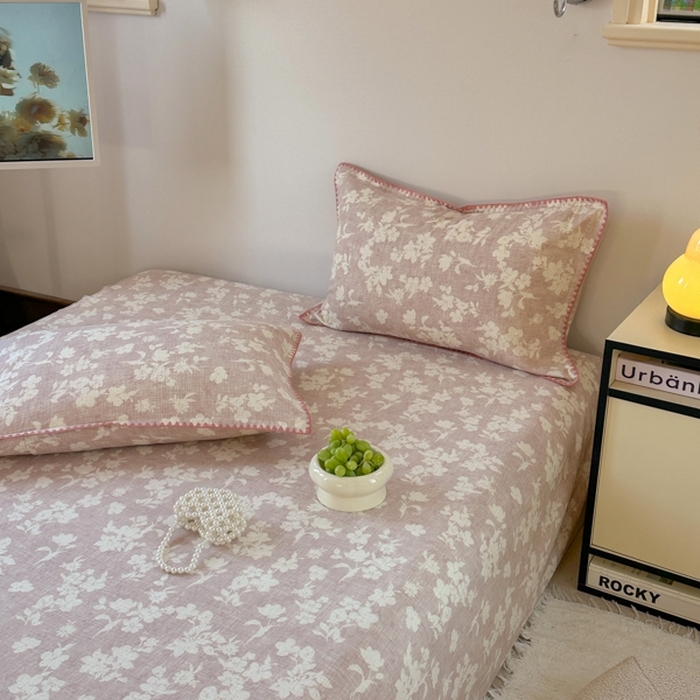 91家纺网 家纺一手货源 找家纺 金丝鸟家纺 2025春夏新款全棉纯棉双层纱床单 单品单件 花影