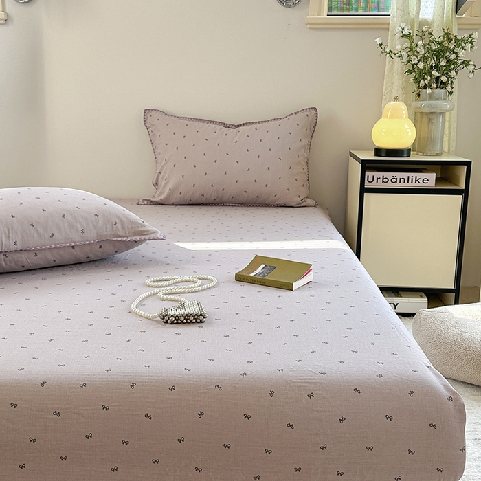 91家纺网 家纺一手货源 找家纺 金丝鸟家纺 2025春夏新款全棉纯棉双层纱床单 单品单件 密语小结